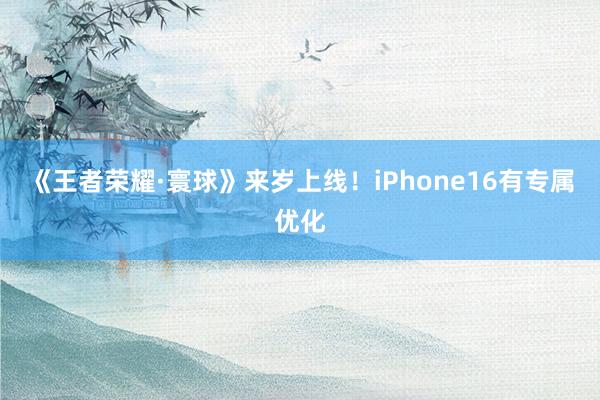 《王者荣耀·寰球》来岁上线！iPhone16有专属优化