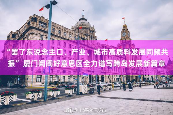 “罢了东说念主口、产业、城市高质料发展同频共振” 厦门阛阓好意思区全力谱写跨岛发展新篇章