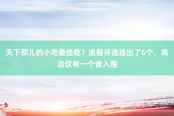 天下那儿的小吃最佳吃？流程评选选出了6个，南边仅有一个省入围