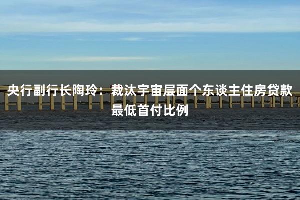 央行副行长陶玲：裁汰宇宙层面个东谈主住房贷款最低首付比例
